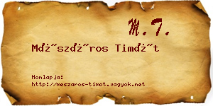 Mészáros Timót névjegykártya