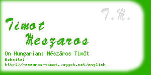 timot meszaros business card