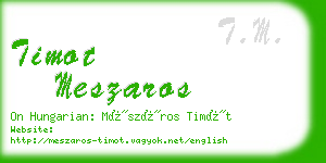 timot meszaros business card